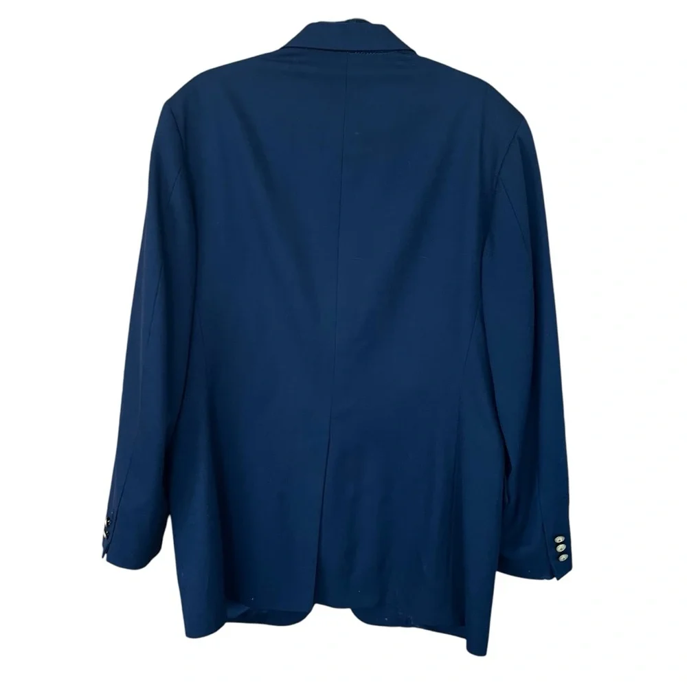 Brooks Brothers Brooksease Mens Size 42L Navy Blue Gold Buttons 100% Wool Blazer